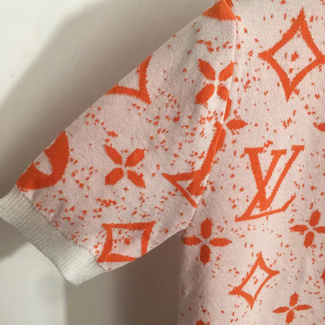 Orange & White Top