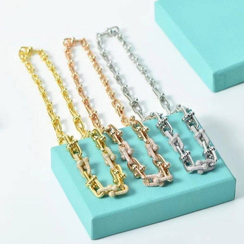 Bedazzled chain necklace