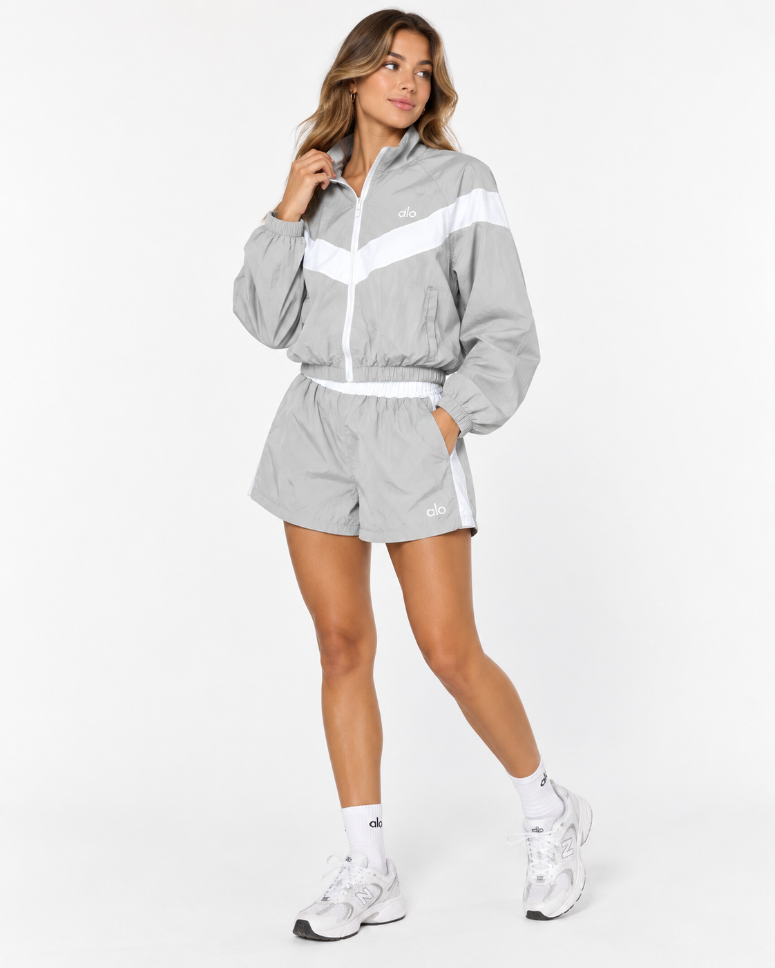Sport Luxe Windbreaker Short Set