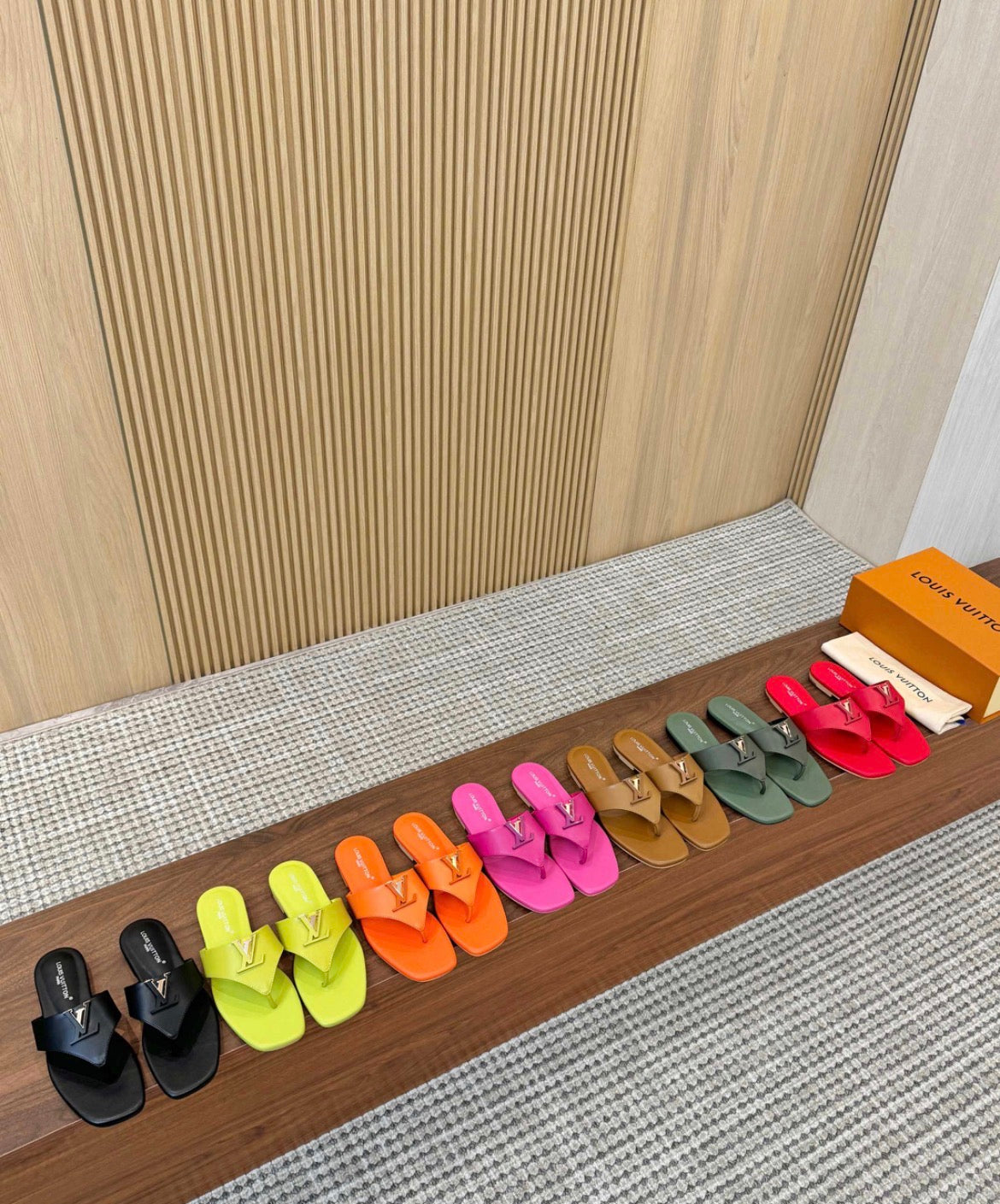 Bright leather sandal