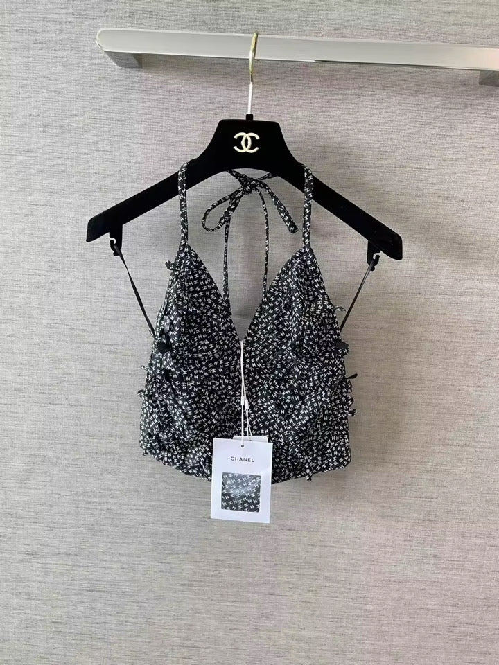 Decorative halter top