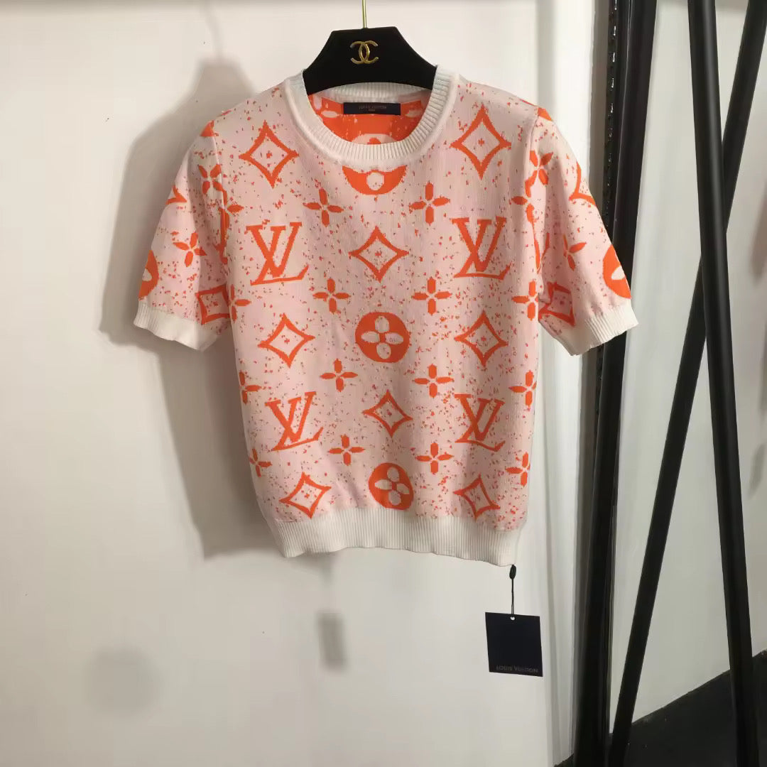 Orange & White Top