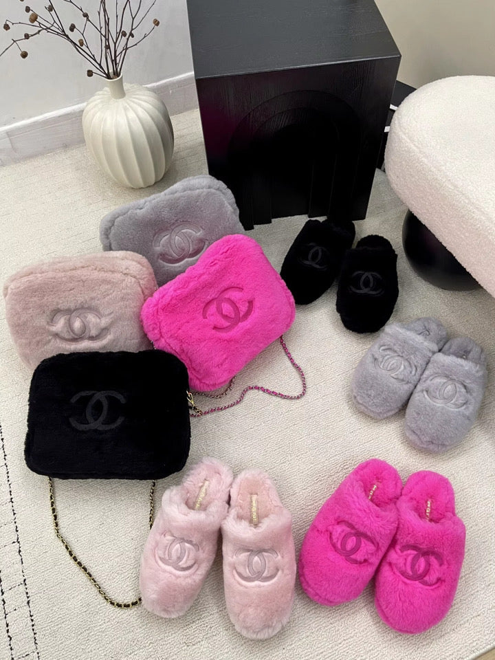 Fuzzy Bag & Slippers (ADDITIONAL DISCOUNT)