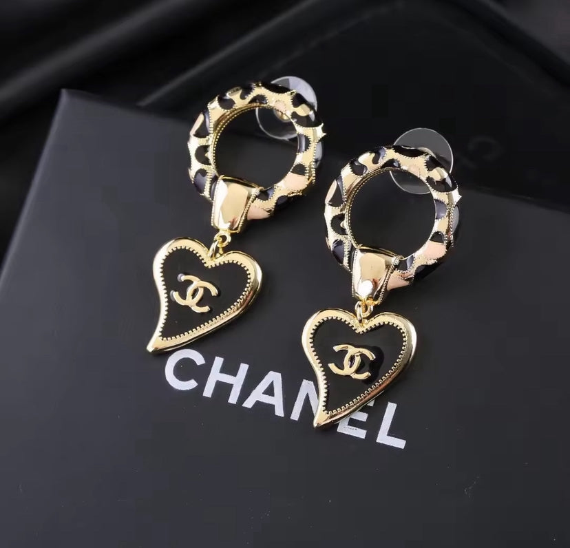Hoop Heart Earrings