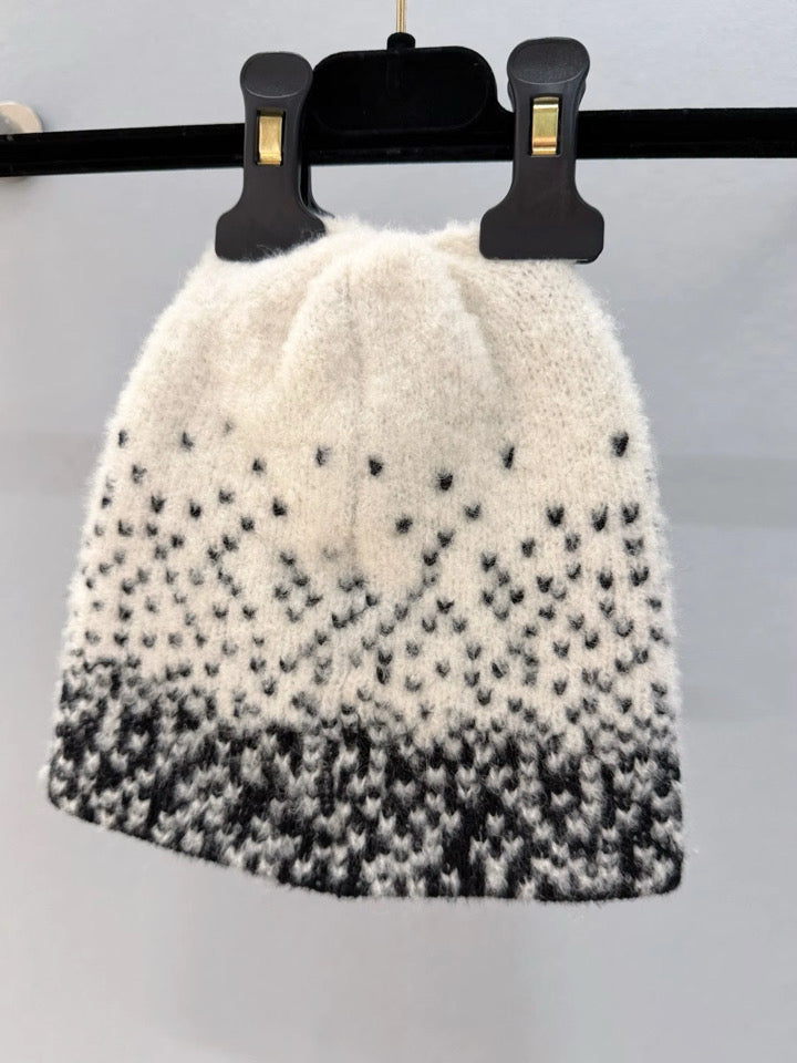 White & Black Beanie or Shawl