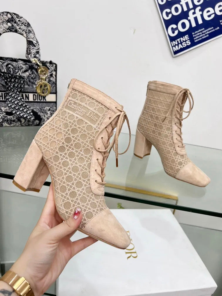 Sheer lace up Boots