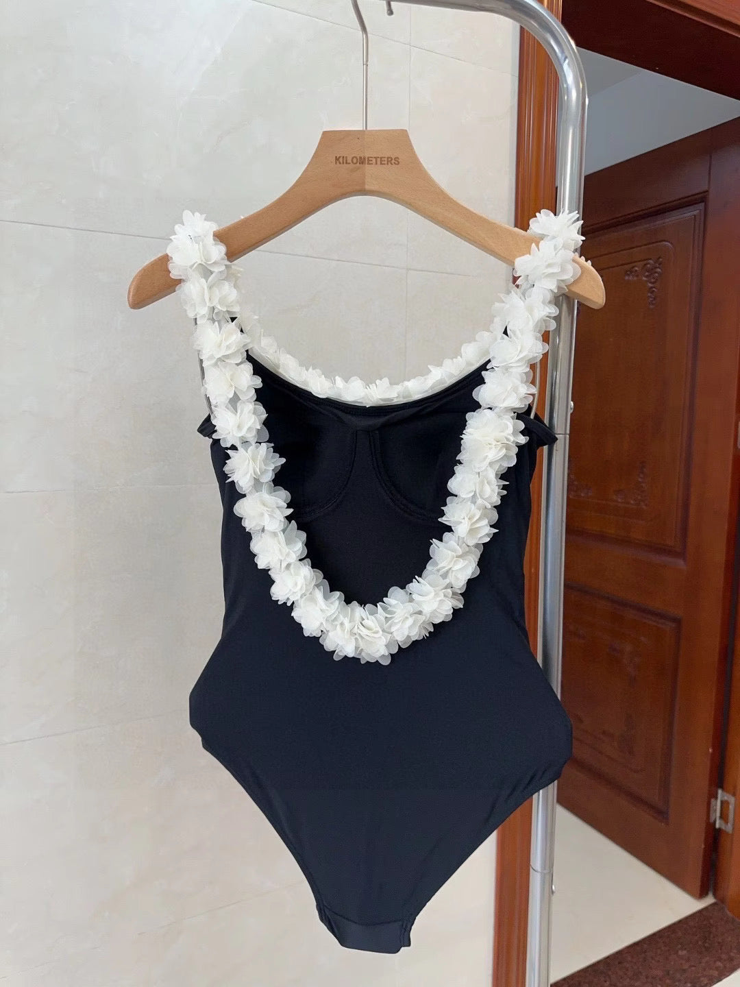 One piece floral neck