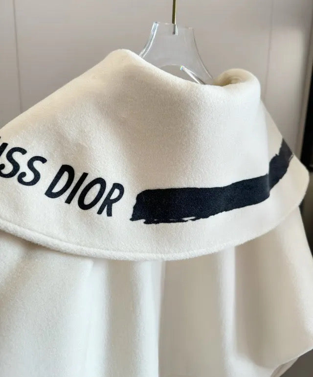 Off white coat with black detail