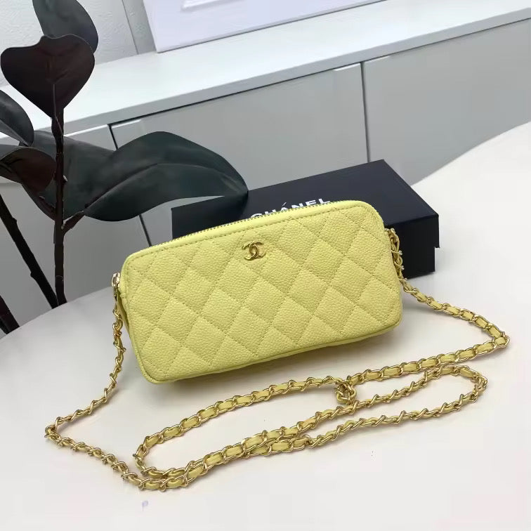 Square oblong bag with gold hardware