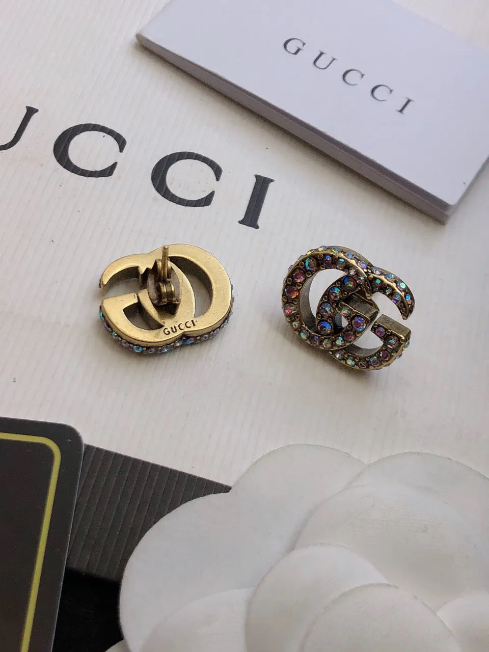 Small multi crystal earrings