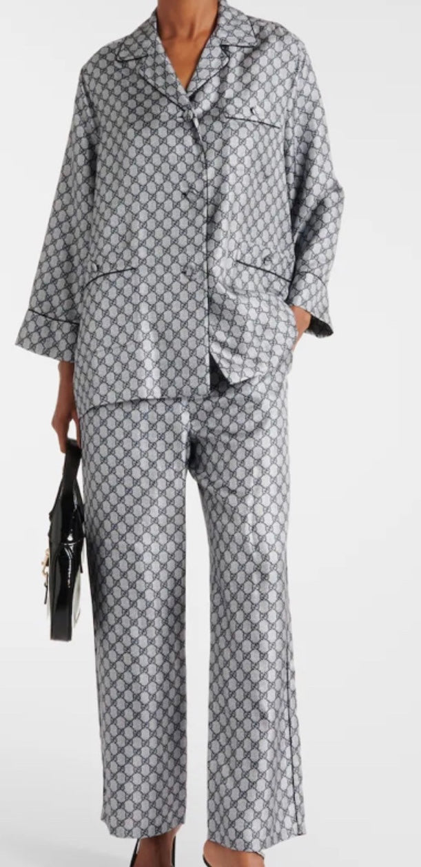 Silk twill pajama set