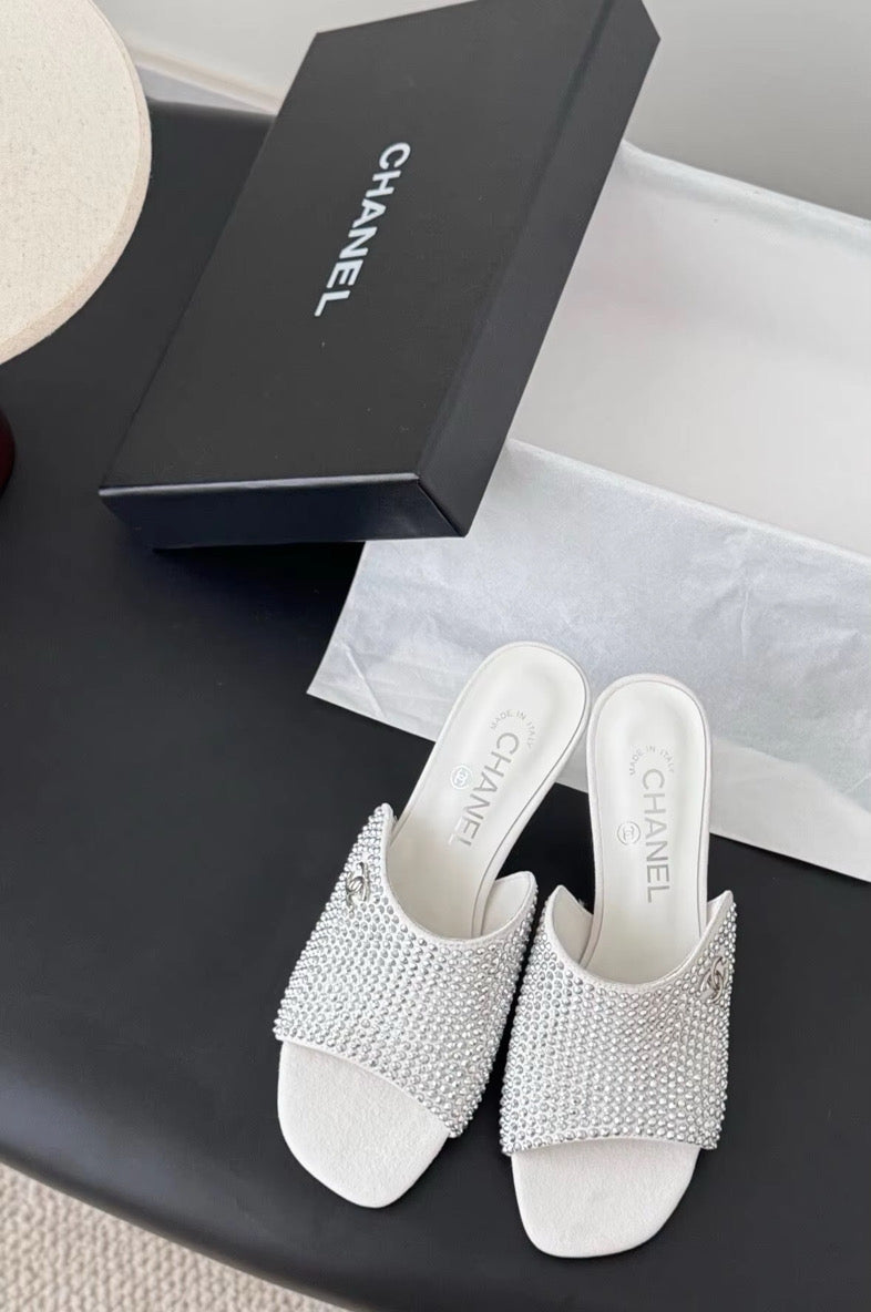 Bedazzled or Patent Mules