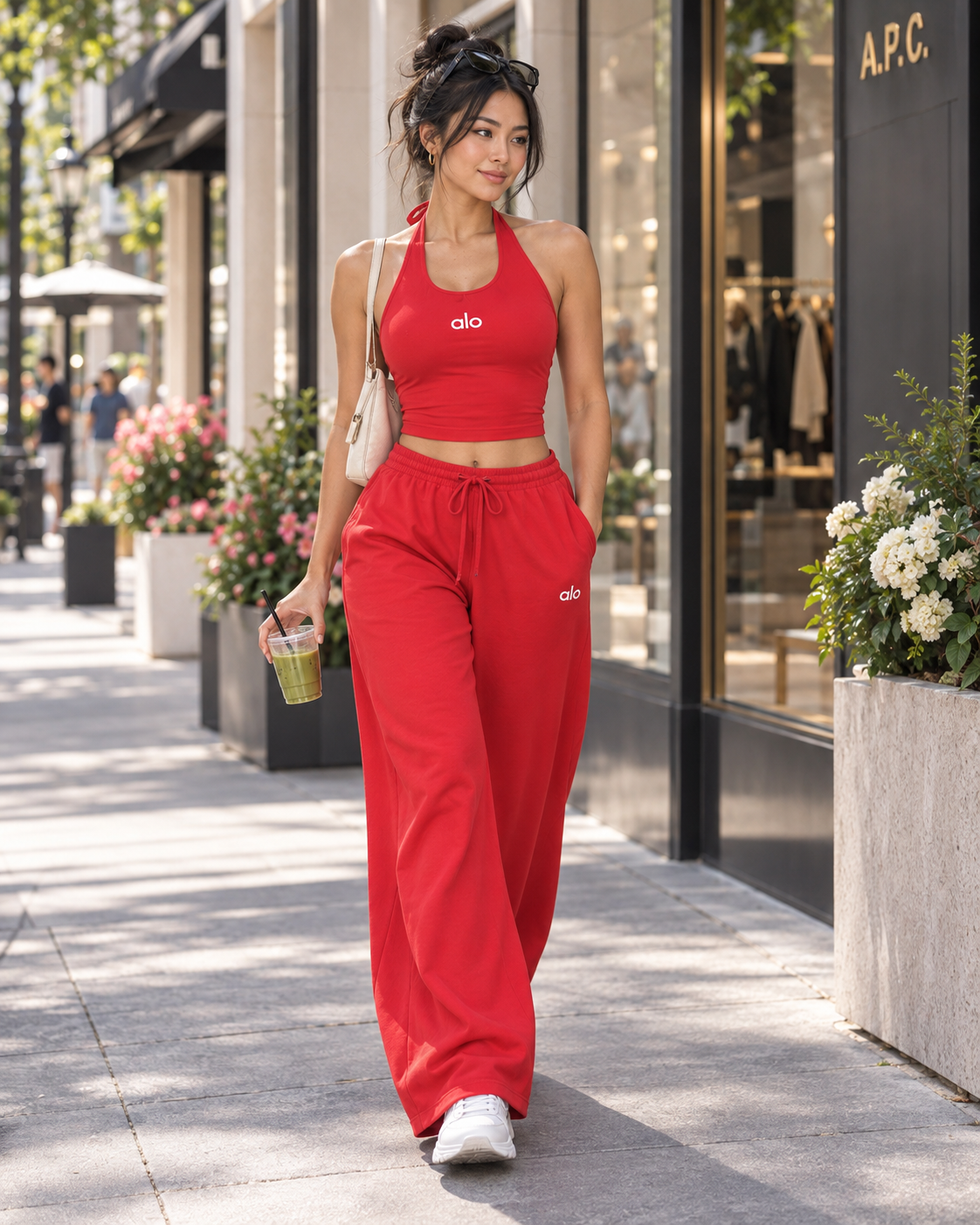 Stretchy halter top pant set | POPULAR