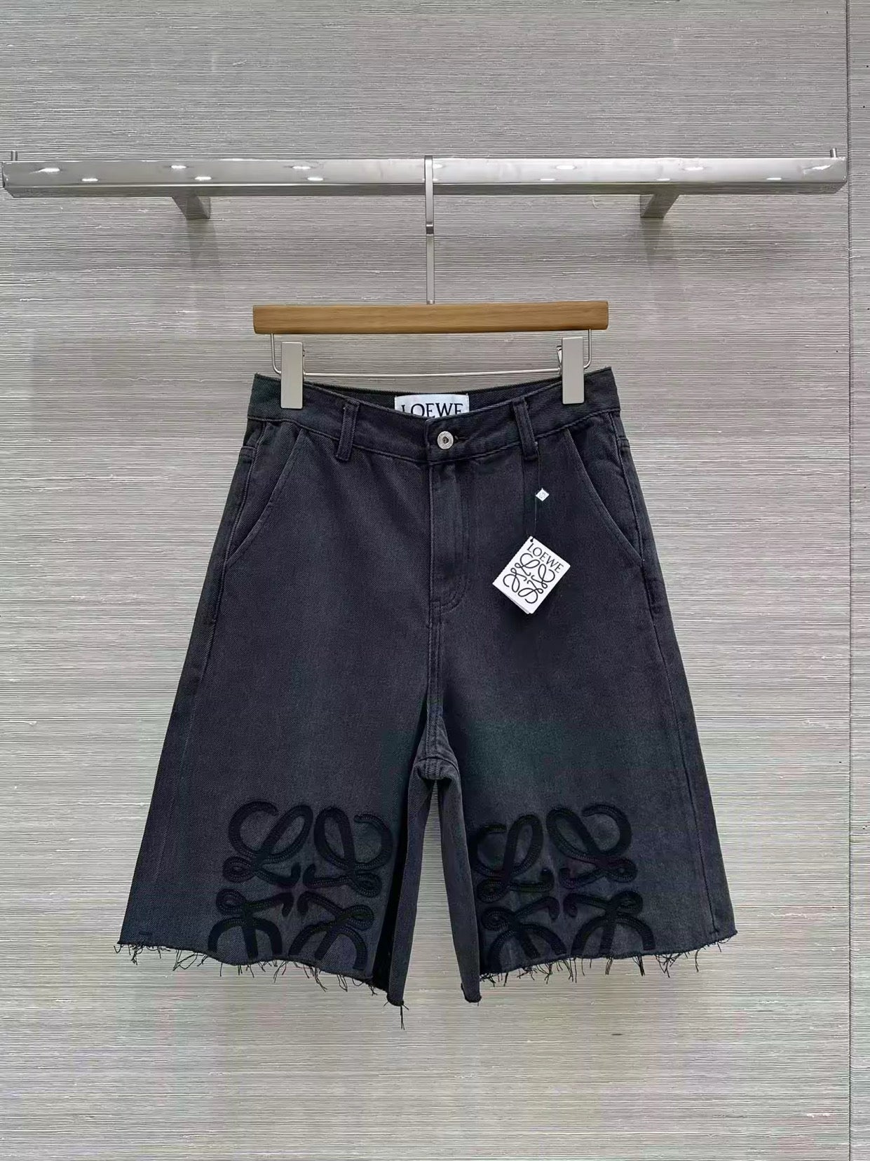 Dark denim long shorts