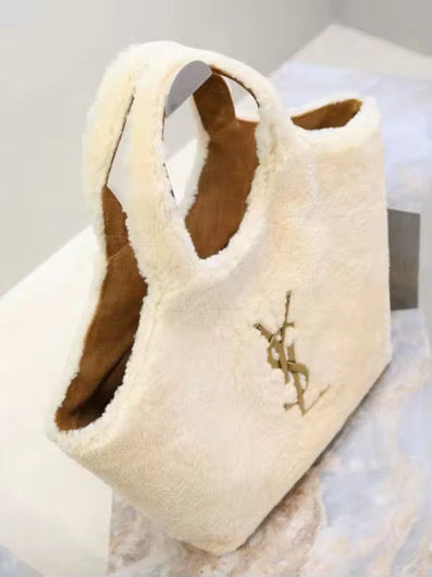 Shearling Tote with wallet