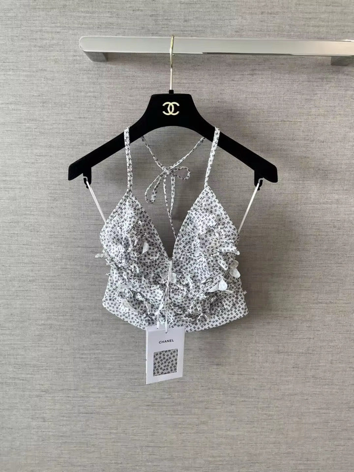 Decorative halter top