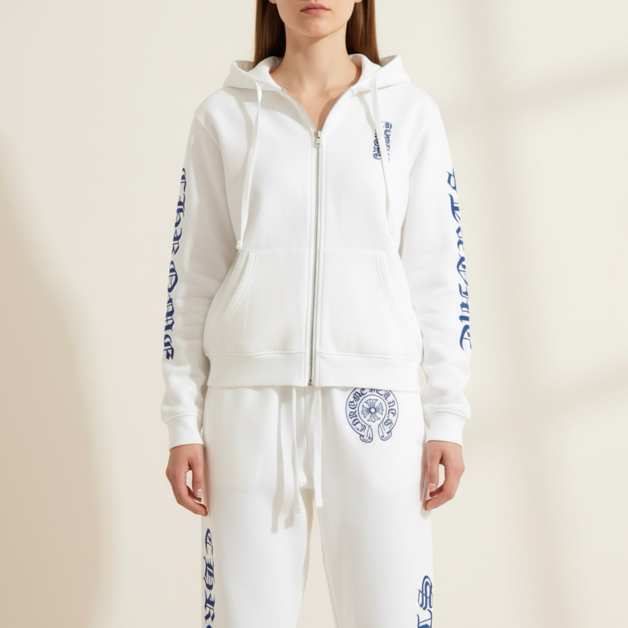 Two Piece Set with blue writing