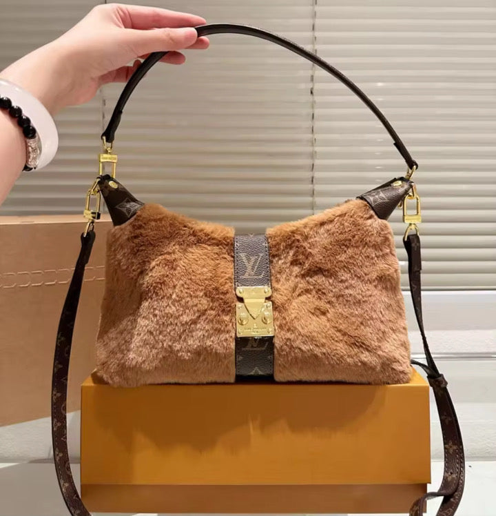 Caramel Fuzzy Bag