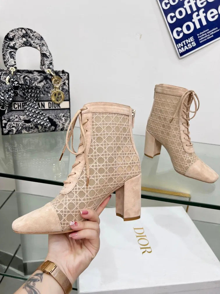 Sheer lace up Boots