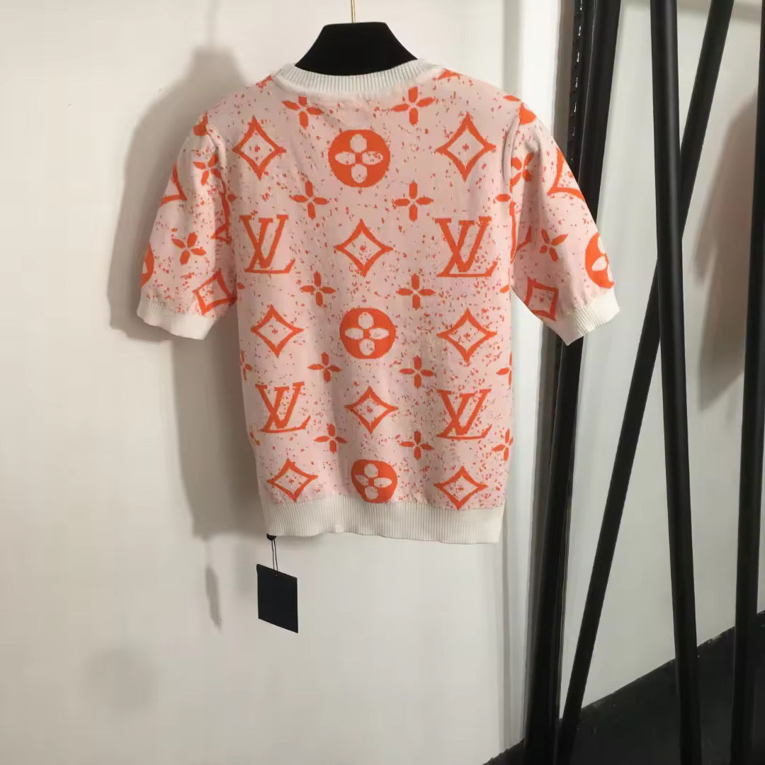 Orange & White Top