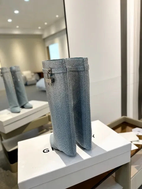 Bedazzled Denim Boots