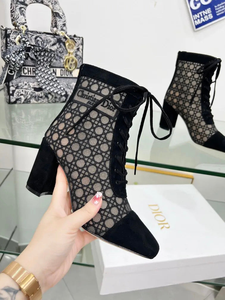 Sheer lace up Boots