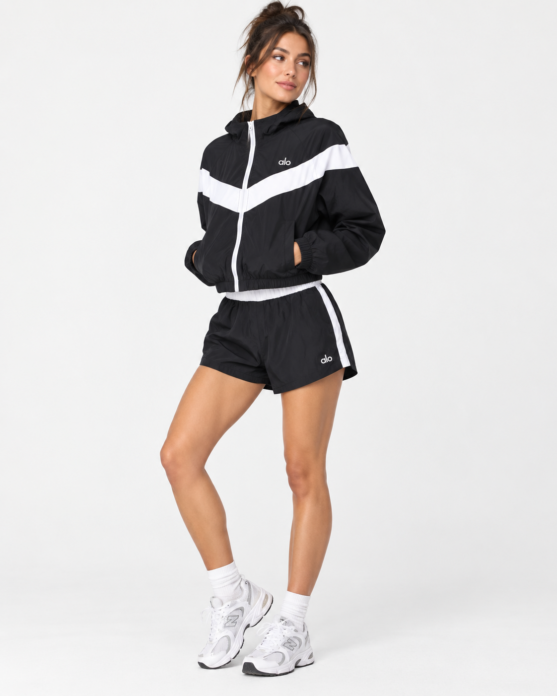 Sport Luxe Windbreaker Short Set