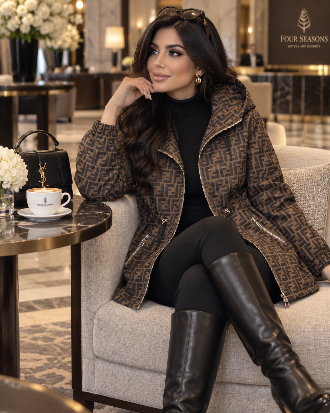 Monogram Hooded Utility Jacket