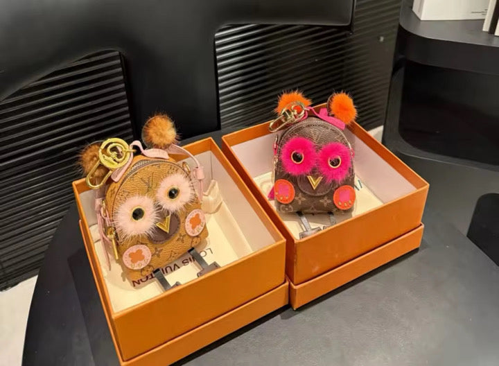 Mini leather keychain