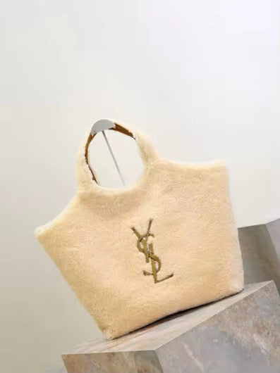 Shearling Tote with wallet