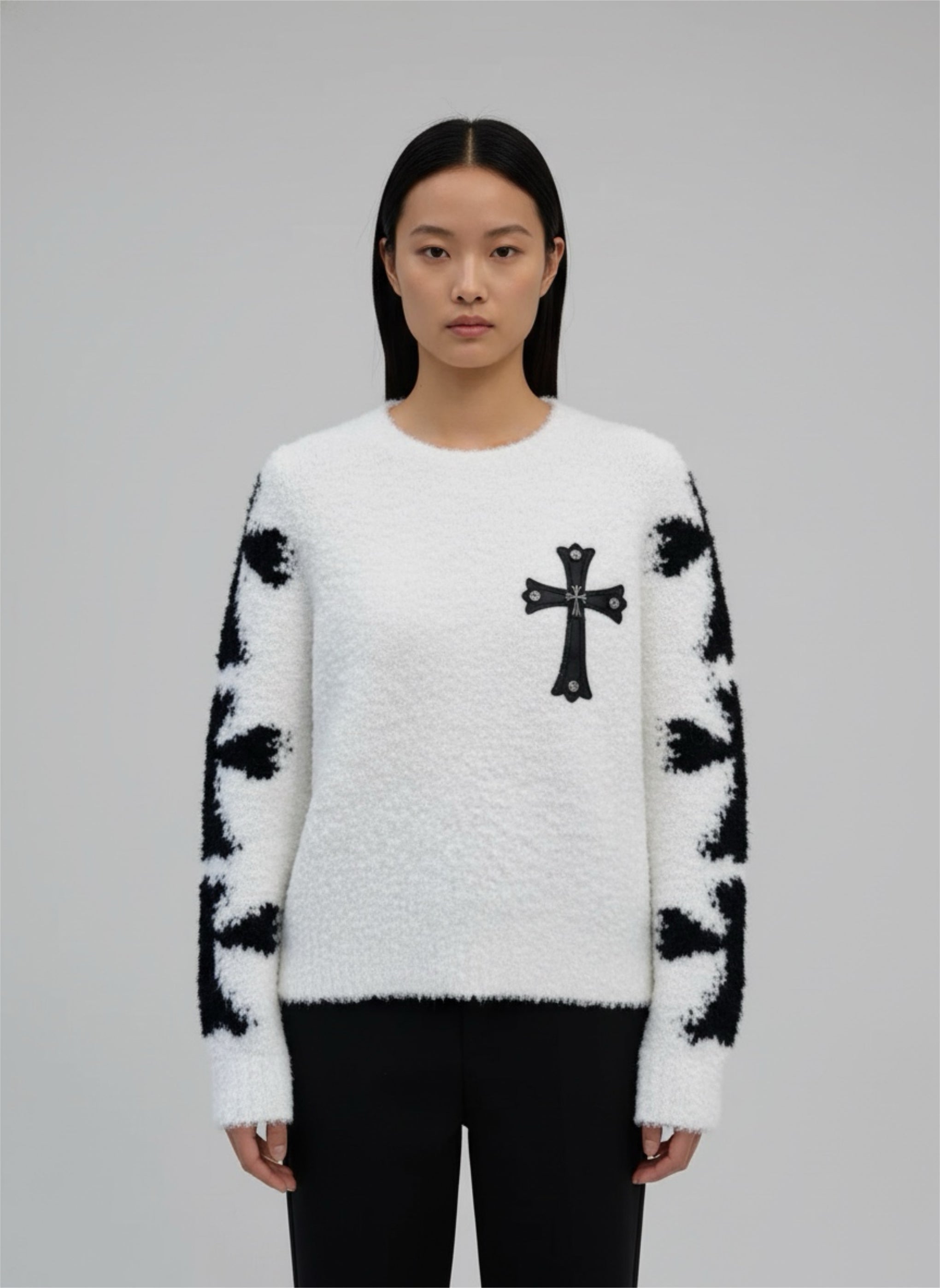 White long Sleeve with crosses