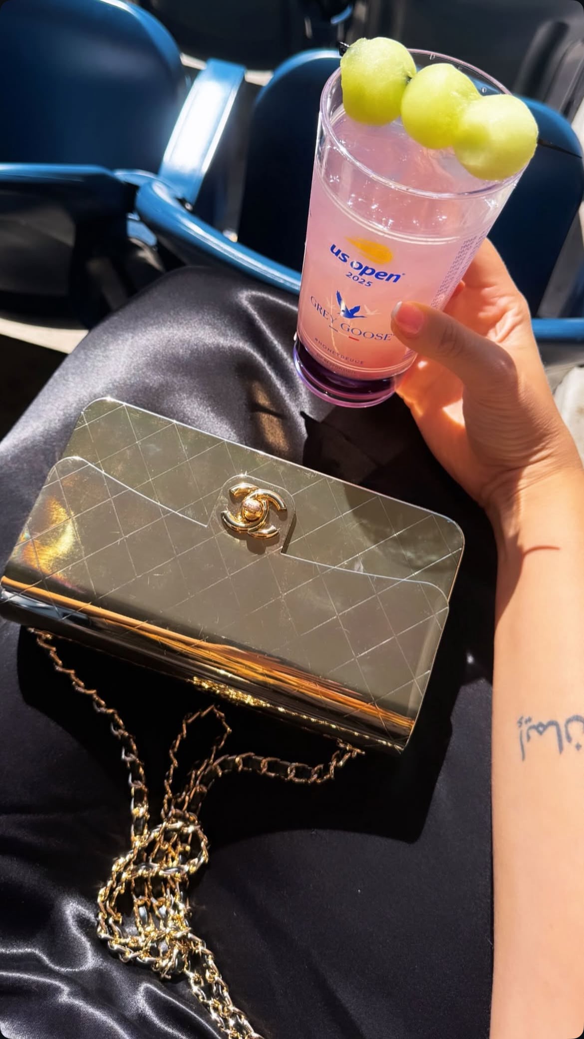 Quilted Hammered Metal Bag