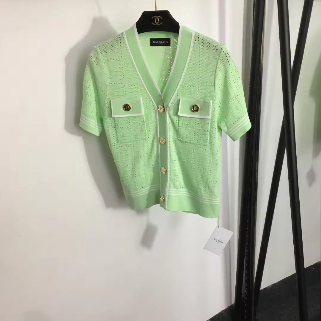 Light Top with Gold Buttons