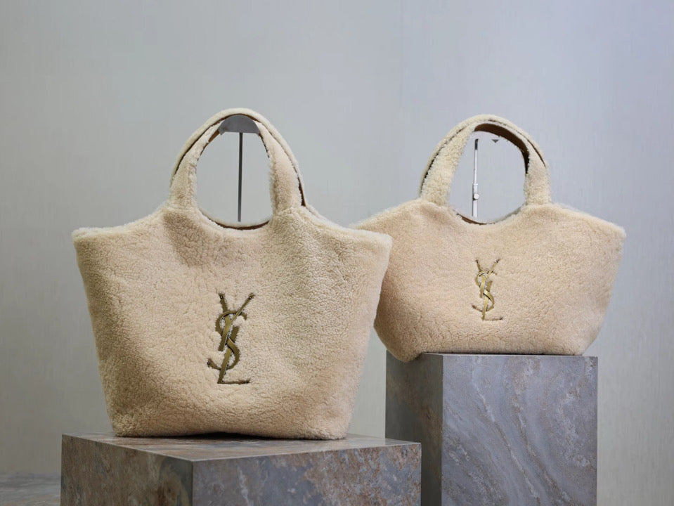 Shearling Tote with wallet