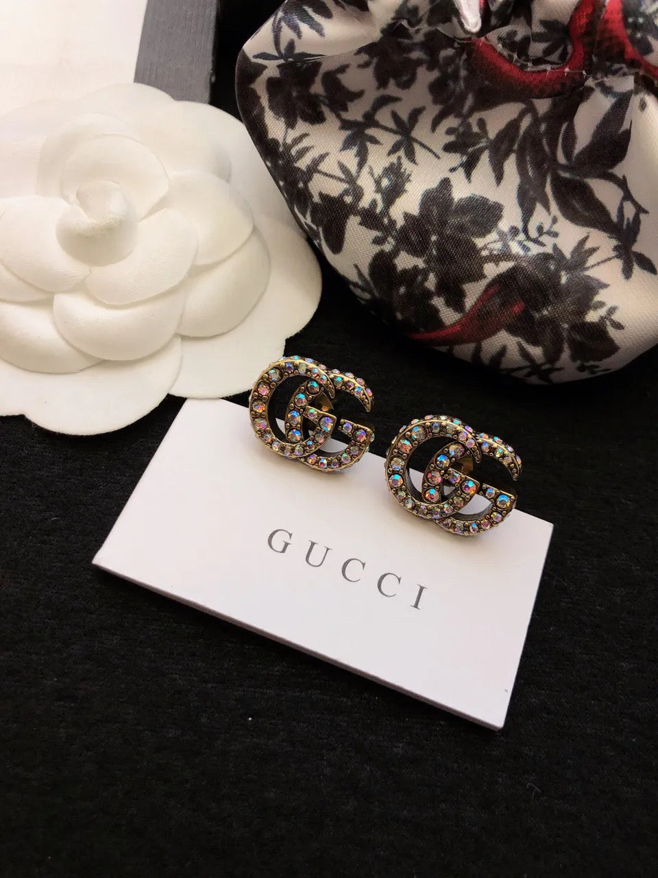 Small multi crystal earrings