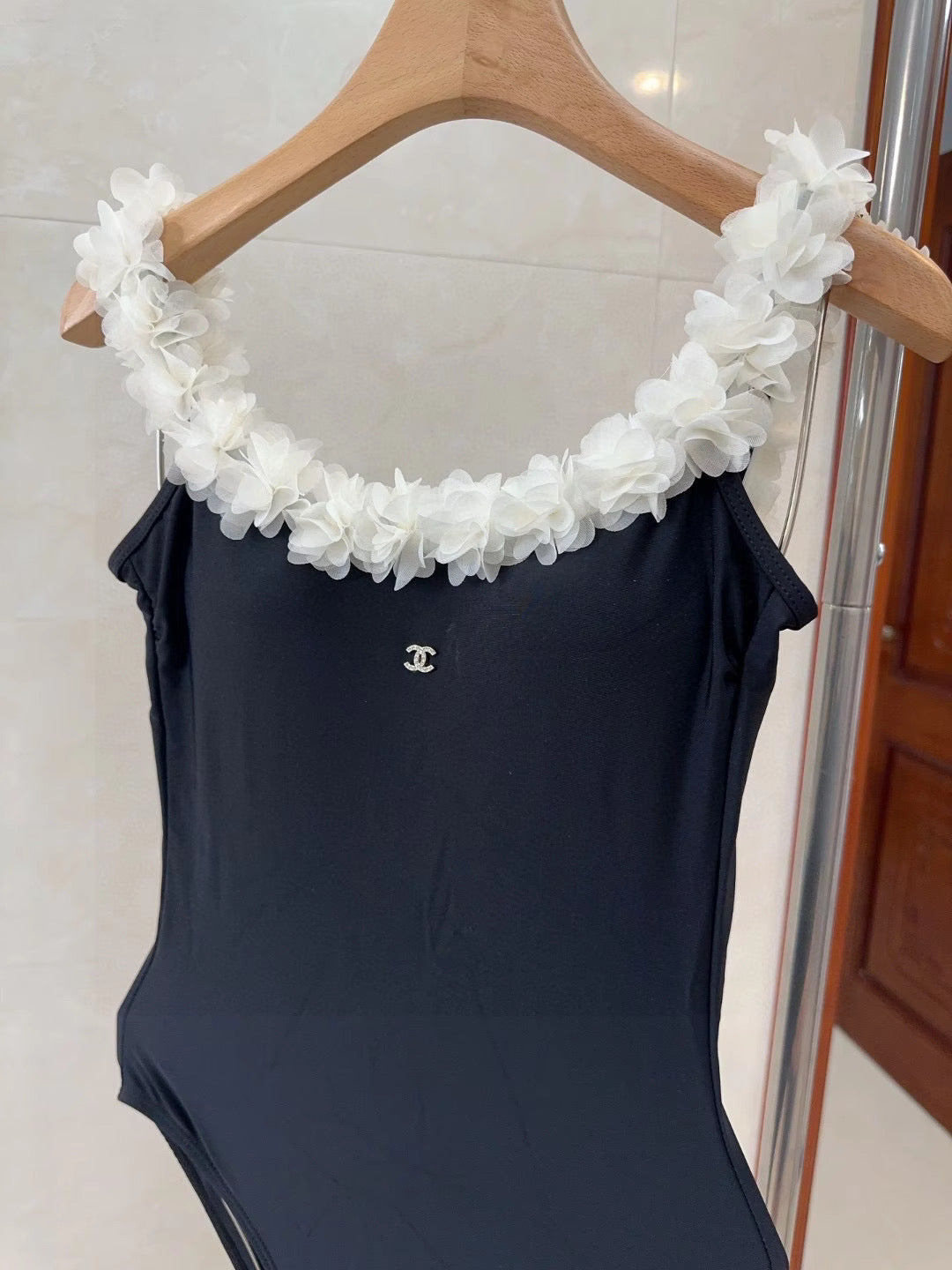 One piece floral neck