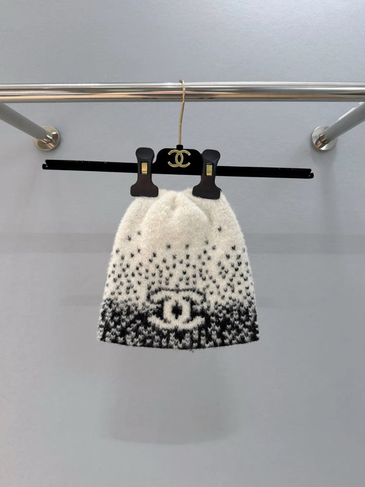 White & Black Beanie or Shawl