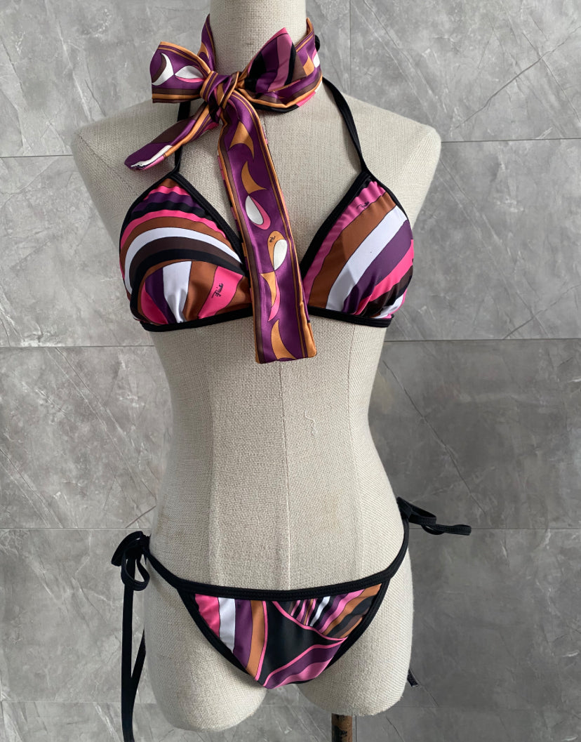Bright pink & purple swim