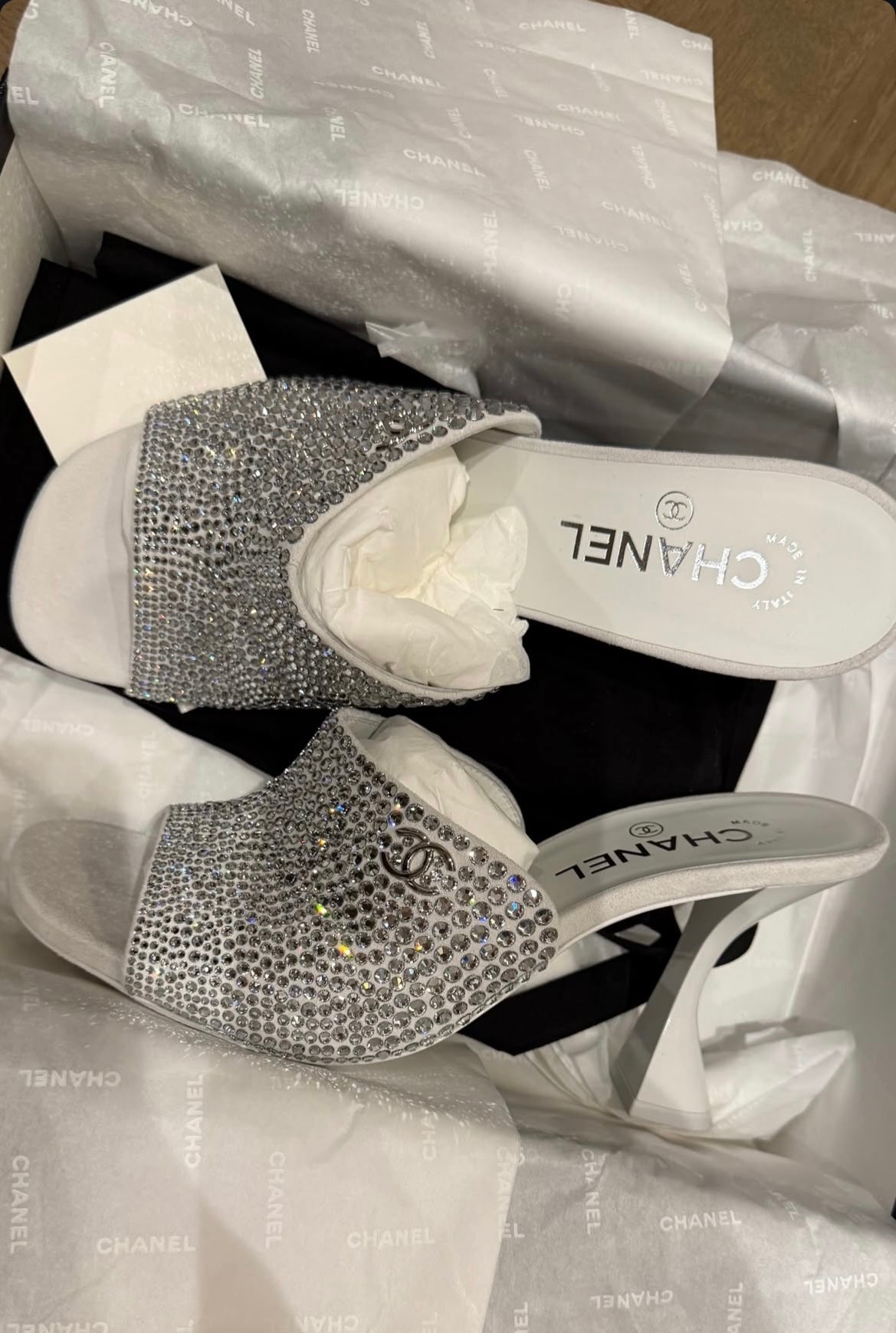 Bedazzled or Patent Mules
