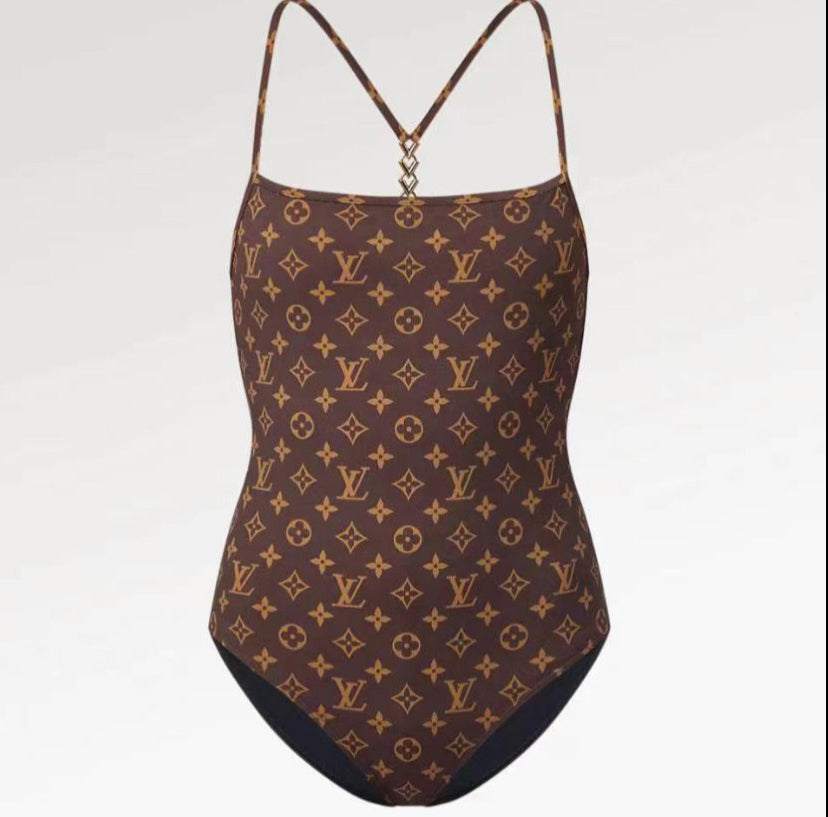Brown one Piece with straps