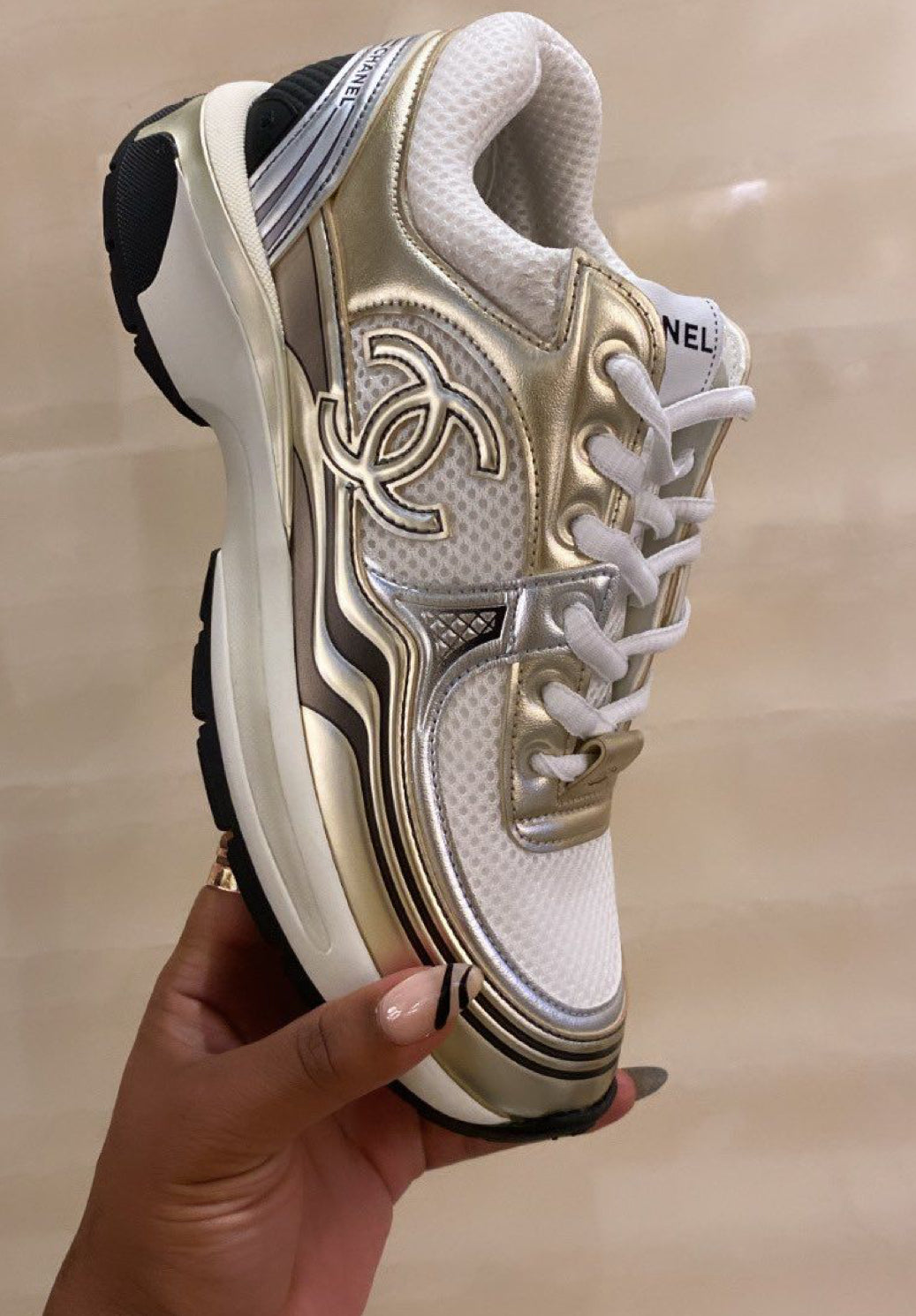 Silver or Gold Tennis shoe style