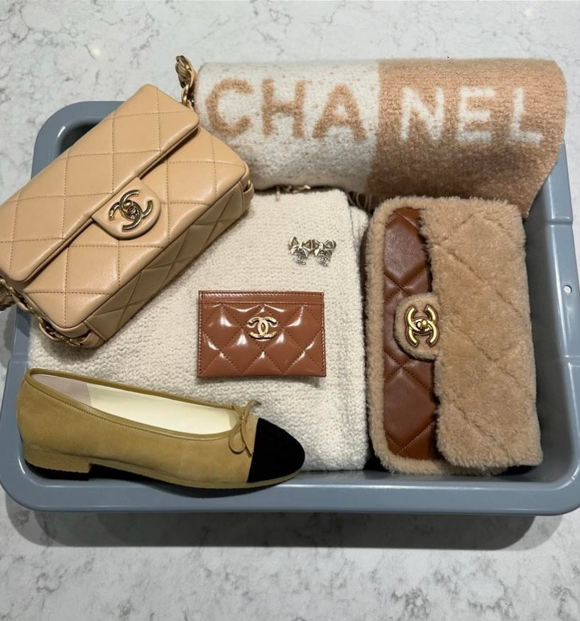 Shearling flap bag