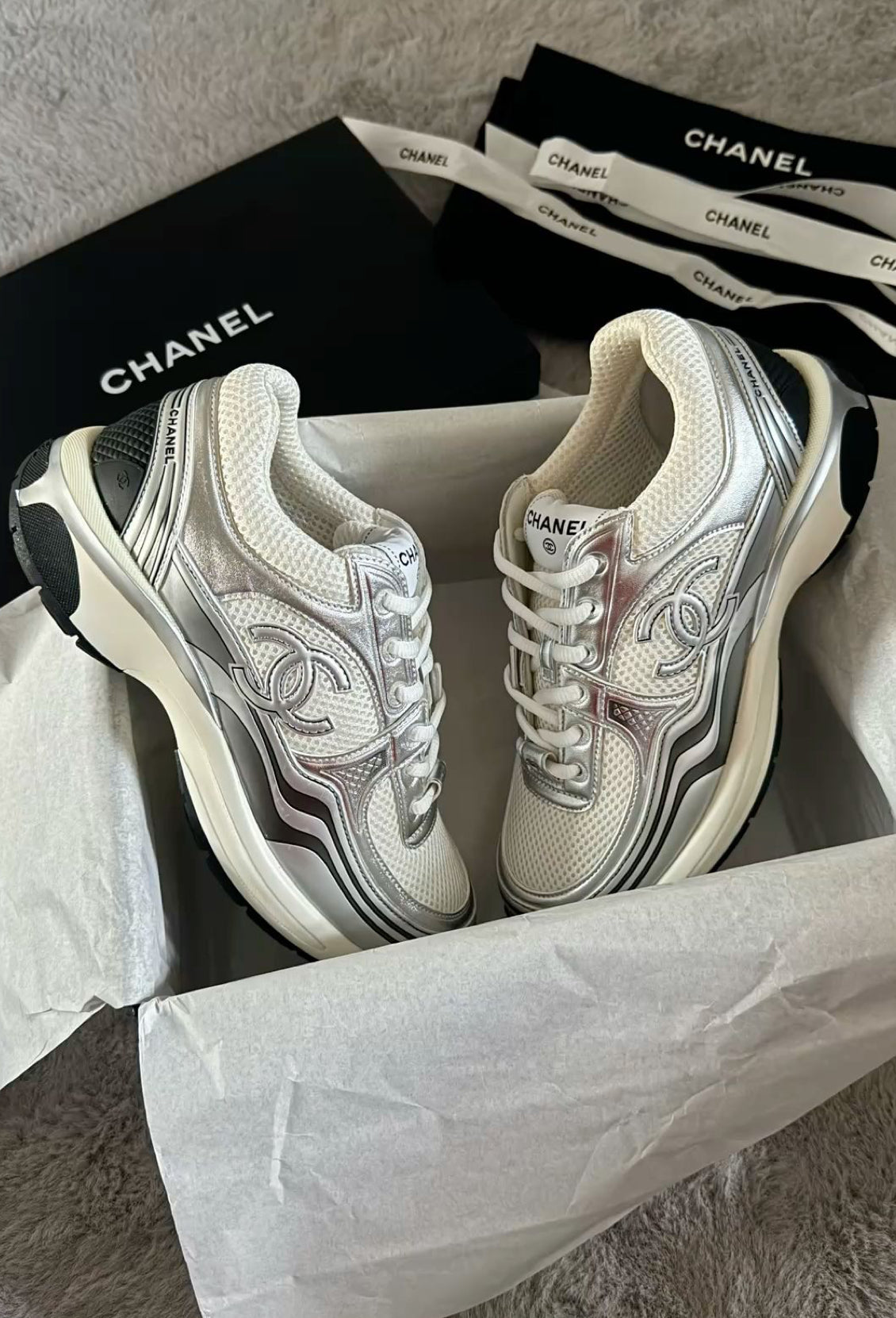 Silver or Gold Tennis shoe style