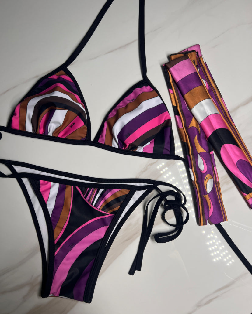 Bright pink & purple swim