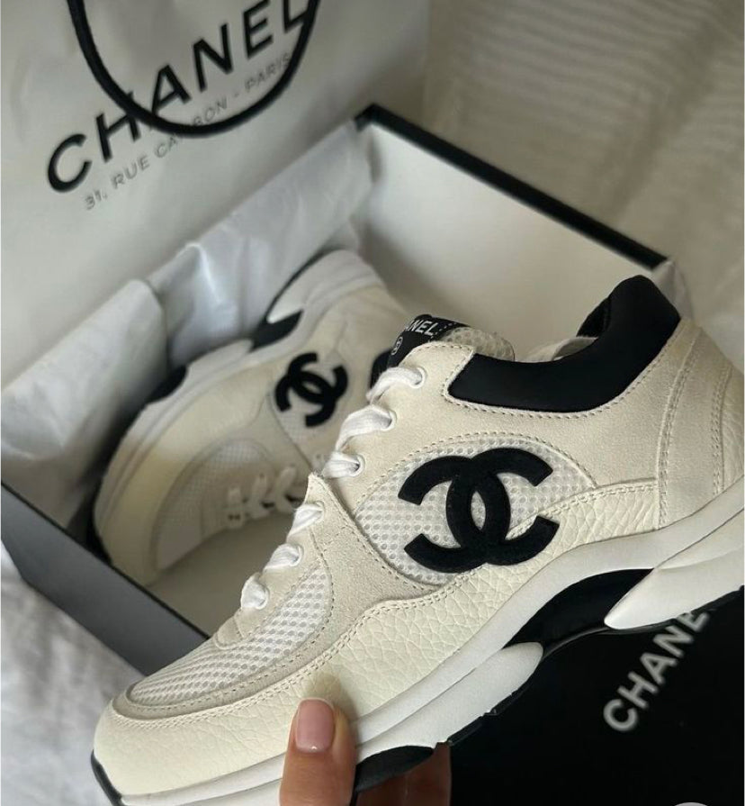 Cream & Black Tennis shoes