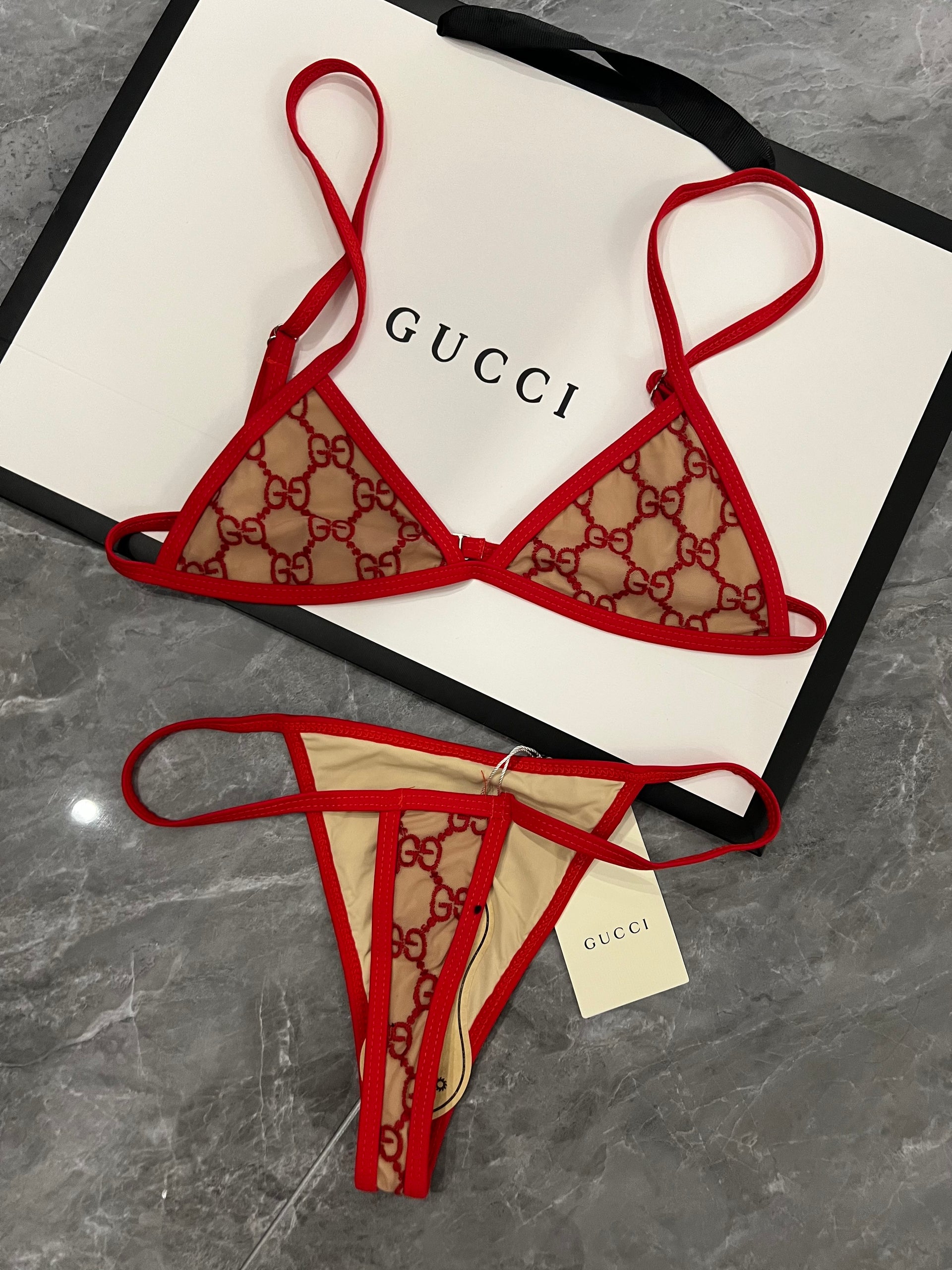 Red outline swim