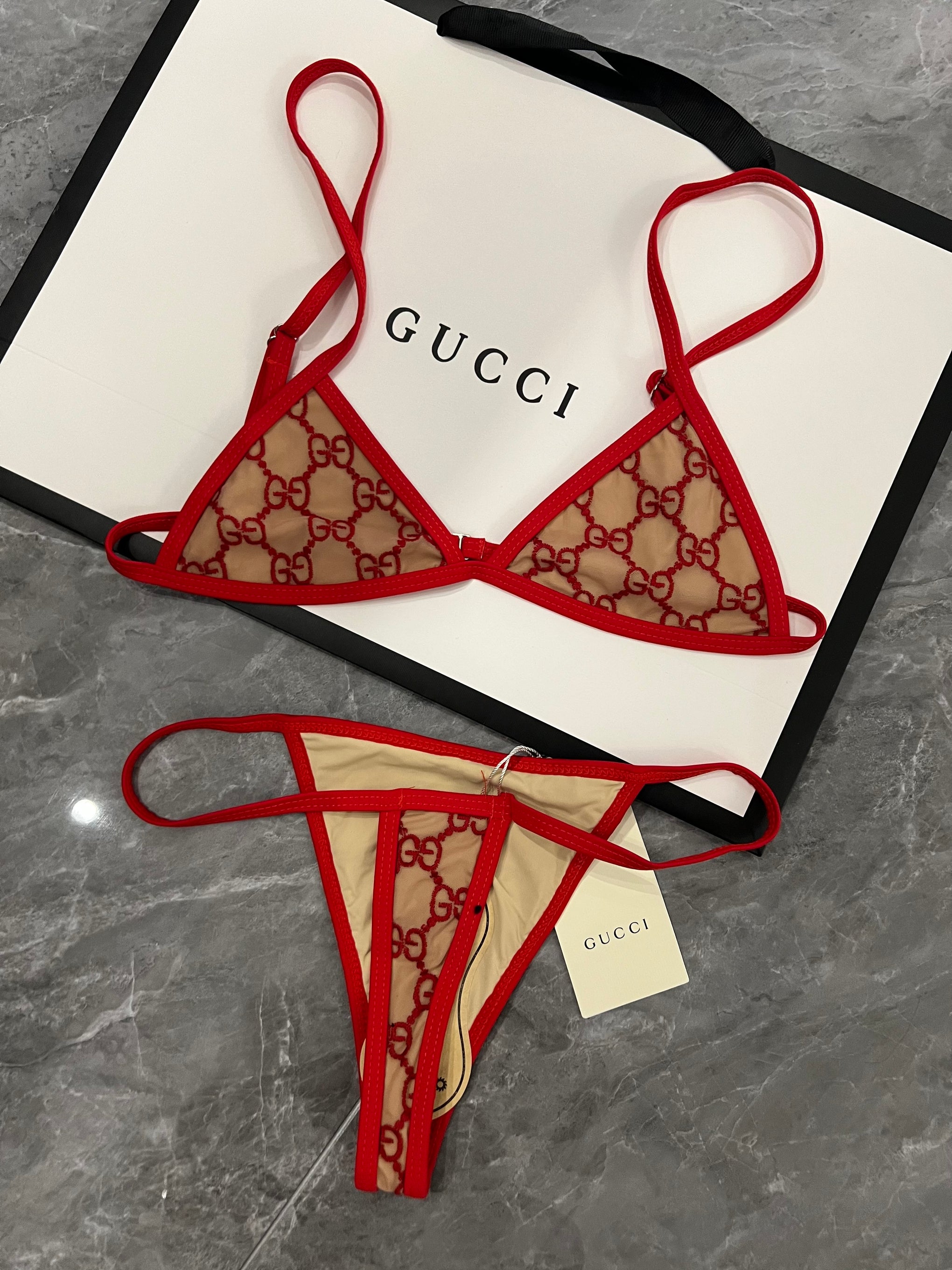 Red outline swim