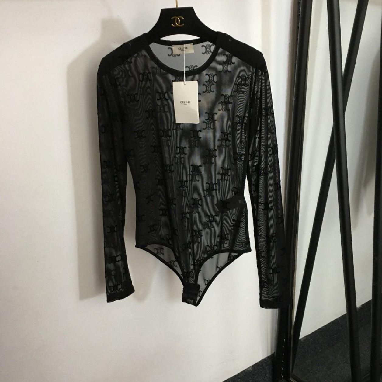 Black sheer bodysuit