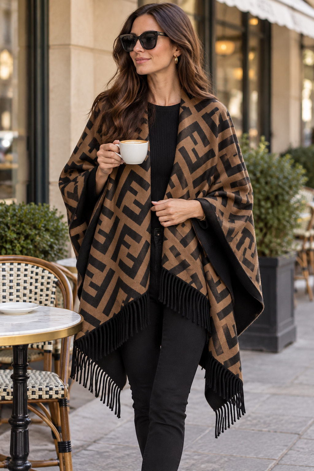 Brown & Black Shawl