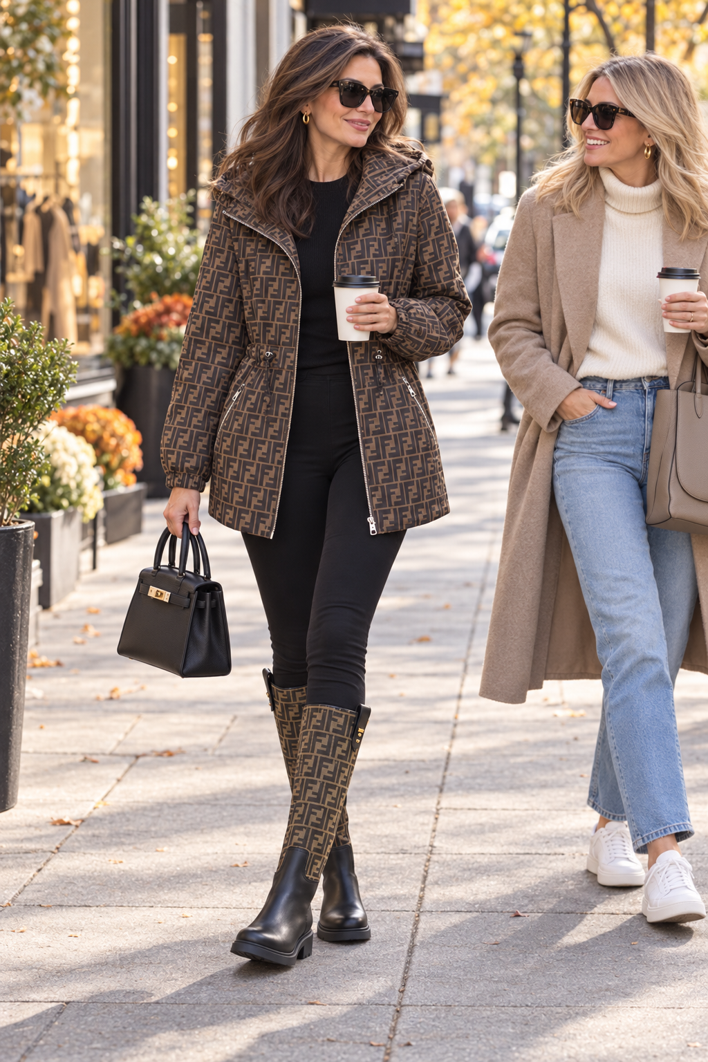 City Chic Monogram Knee-High Boots